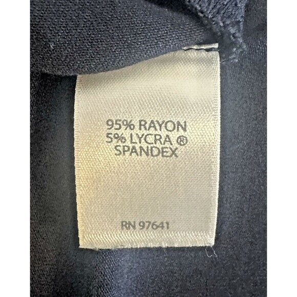 J Jill Wearever Sz M Navy Blue V Neck 3/4 length sleeves Tunic Top. Flowy Casual - Picture 3 of 7